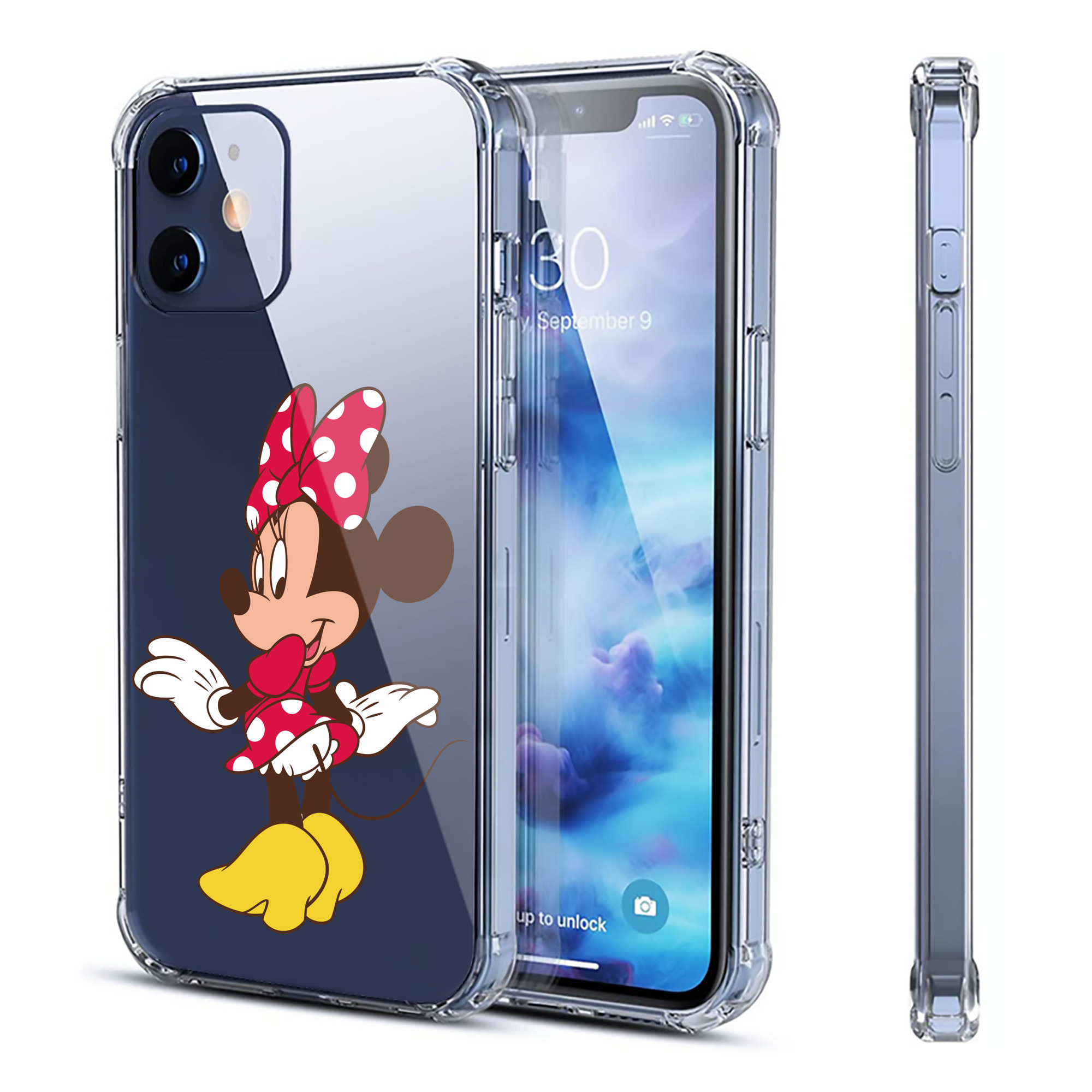 （画像用） ミッキーマウス Mickey Mouse 【iPhone 12シリーズ対応】透明スマホケース（クリアソフトケース）